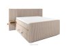LILIUM PRO Boxspringbett mit LED-Nachttischen Doppelzimmer mittelhart 140 cm Doppelmatratze + Visco-Topper Cordstoff in Taupe taupe - Foto 3