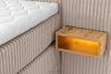LILIUM PRO Boxspringbett mit LED-Nachttischen Doppelzimmer mittelhart 140 cm Doppelmatratze + Visco-Topper Cordstoff in Taupe taupe - Foto 17