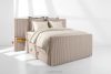 LILIUM PRO Boxspringbett mit LED-Nachttischen Doppelzimmer mittelhart 140 cm Doppelmatratze + Visco-Topper Cordstoff in Taupe taupe - Foto 2