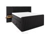LILIUM PRO Boxspringbett mit LED-Nachttischen Doppelzimmer hart 140 cm Doppelmatratze + HR-Topper Cordstoff schwarz schwarz - Foto 1