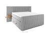 LILIUM PRO Boxspringbett mit LED-Nachttischen Doppelzimmer hart 140 cm Doppelmatratze + HR-Topper Cordstoff hellgrau hellgrau - Foto 1