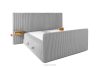 LILIUM PRO Boxspringbett mit LED-Nachttischen Doppelzimmer hart 140 cm Doppelmatratze + HR-Topper Cordstoff hellgrau hellgrau - Foto 5