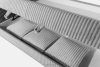 LILIUM PRO Boxspringbett mit LED-Nachttischen Doppelzimmer hart 140 cm Doppelmatratze + HR-Topper Cordstoff hellgrau hellgrau - Foto 15