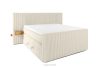 LILIUM PRO Boxspringbett mit LED-Nachttischen Doppelzimmer hart 140 cm Doppelmatratze + HR-Topper Cordstoff weiß/ecru weiß/ecru - Foto 1
