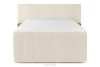 LILIUM PRO Boxspringbett mit LED-Nachttischen Doppelzimmer hart 140 cm Doppelmatratze + HR-Topper Cordstoff weiß/ecru weiß/ecru - Foto 6