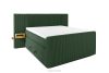 LILIUM PRO Boxspringbett mit LED-Nachttischen Doppelzimmer hart 140 cm Doppelmatratze + HR-Topper Cordstoff dunkelgrün dunkelgrün - Foto 1