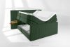 LILIUM PRO Boxspringbett mit LED-Nachttischen Doppelzimmer hart 140 cm Doppelmatratze + HR-Topper Cordstoff dunkelgrün dunkelgrün - Foto 9