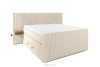 LILIUM PRO Boxspringbett mit LED-Nachttischen Doppelzimmer hart 140 cm Doppelmatratze + HR-Topper Cordstoff beige beige - Foto 3