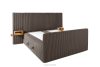 LILIUM PRO Boxspringbett mit LED-Nachttischen Doppelzimmer hart 140 cm Doppelmatratze + HR-Topper Cordstoff in Braun braun - Foto 5