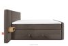LILIUM PRO Boxspringbett mit LED-Nachttischen Doppelzimmer hart 140 cm Doppelmatratze + HR-Topper Cordstoff in Braun braun - Foto 7
