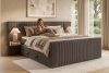 LILIUM PRO Boxspringbett mit LED-Nachttischen Doppelzimmer hart 140 cm Doppelmatratze + HR-Topper Cordstoff in Braun braun - Foto 23