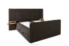 LILIUM PRO Boxspringbett mit LED-Nachttischen Doppelzimmer hart 140 cm Doppelmatratze + HR-Topper Cordstoff dunkelbraun dunkelbraun - Foto 5