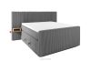 LILIUM PRO Boxspringbett mit LED-Nachttischen Doppelzimmer hart 140 cm Doppelmatratze + Visco-Topper Cordstoff grau grau - Foto 3