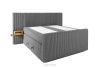 LILIUM PRO Boxspringbett mit LED-Nachttischen Doppelzimmer hart 140 cm Doppelmatratze + Visco-Topper Cordstoff grau grau - Foto 4