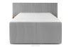 LILIUM PRO Boxspringbett mit LED-Nachttischen Doppelzimmer hart 140 cm Doppelmatratze + Visco-Topper Cordstoff hellgrau hellgrau - Foto 6