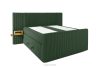 LILIUM PRO Boxspringbett mit LED-Nachttischen Doppelzimmer hart 140 cm Doppelmatratze + Visco-Topper Cordstoff dunkelgrün dunkelgrün - Foto 4