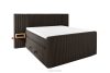 LILIUM PRO Boxspringbett mit LED-Nachttischen Doppelzimmer hart 140 cm Doppelmatratze + Visco-Topper Cordstoff dunkelbraun dunkelbraun - Foto 3
