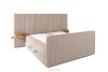 LILIUM PRO Boxspringbett mit LED-Nachttischen Doppelzimmer hart 140 cm Doppelmatratze + Visco-Topper aus Cordstoff taupe taupe - Foto 5