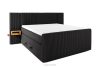 LILIUM PRO Boxspringbett mit LED-Nachttischen Doppelzimmer mittelhart 160 cm Doppelmatratze + HR-Topper Cordstoff schwarz schwarz - Foto 1