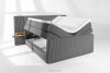 LILIUM PRO Boxspringbett mit LED-Nachttischen Doppelzimmer mittelhart 160 cm Doppelmatratze + HR-Topper Cordstoff in Grau grau - Foto 9