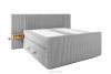 LILIUM PRO Boxspringbett mit LED-Nachttischen Doppelzimmer mittelhart 160 cm Doppelmatratze + HR-Topper Cordstoff in Hellgrau hellgrau - Foto 4