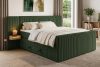 LILIUM PRO Boxspringbett mit LED-Nachttischen Doppelzimmer mittelhart 160 cm Doppelmatratze + HR-Topper Cordstoff in Dunkelgrün dunkelgrün - Foto 22