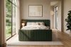 LILIUM PRO Boxspringbett mit LED-Nachttischen Doppelzimmer mittelhart 160 cm Doppelmatratze + HR-Topper Cordstoff in Dunkelgrün dunkelgrün - Foto 24