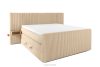 LILIUM PRO Boxspringbett mit LED-Nachttischen Doppelzimmer mittelhart 160 cm Doppelmatratze + HR-Topper Cordstoff sandfarben sandfarben - Foto 3