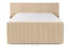 LILIUM PRO Boxspringbett mit LED-Nachttischen Doppelzimmer mittelhart 160 cm Doppelmatratze + HR-Topper Cordstoff sandfarben sandfarben - Foto 6