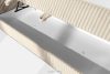 LILIUM PRO Boxspringbett mit LED-Nachttischen Doppelzimmer mittelhart 160 cm Doppelmatratze + HR-Topper Cordstoff beige beige - Foto 14