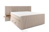LILIUM PRO Boxspringbett mit LED-Nachttischen Doppelzimmer mittelhart 160 cm Doppelmatratze + HR-Topper Cordstoff in Taupe taupe - Foto 3