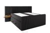 LILIUM PRO Boxspringbett mit LED-Nachttischen Doppelzimmer mittelhart 160 cm Doppelmatratze + Visco-Topper Cordstoff schwarz schwarz - Foto 4