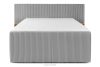 LILIUM PRO Boxspringbett mit LED-Nachttischen Doppelzimmer mittelhart 160 cm Doppelmatratze + Visco-Topper Cordstoff hellgrau hellgrau - Foto 6