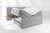 LILIUM PRO Boxspringbett mit LED-Nachttischen Doppelzimmer mittelhart 160 cm Doppelmatratze + Visco-Topper Cordstoff hellgrau hellgrau - Foto 9