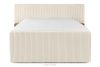 LILIUM PRO Boxspringbett mit LED-Nachttischen Doppelzimmer mittelhart 160 cm Doppelmatratze + Visco-Topper Cordstoff weiß/ecru weiß/ecru - Foto 6