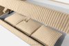 LILIUM PRO Boxspringbett mit LED-Nachttischen Doppelzimmer mittelhart 160 cm Doppelmatratze + Visco-Topper Cordstoff sandfarben sandfarben - Foto 15