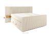 LILIUM PRO Boxspringbett mit LED-Nachttischen Doppelzimmer mittelhart 160 cm Doppelmatratze + Visco-Topper Cordstoff beige beige - Foto 4