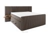 LILIUM PRO Boxspringbett mit LED-Nachttischen Doppelzimmer mittelhart 160 cm Doppelmatratze + Visco-Topper Cordstoff braun braun - Foto 3