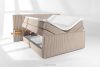 LILIUM PRO Boxspringbett mit LED-Nachttischen Doppelzimmer mittelhart 160 cm Doppelmatratze + Visco-Topper Cordstoff taupe taupe - Foto 9