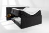 LILIUM PRO Boxspringbett mit LED-Nachttischen Doppelzimmer hart 160 cm Doppelmatratze + HR-Topper Cordstoff schwarz schwarz - Foto 9