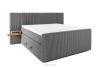 Boxspringbett mit LED-Nachttischen Doppelzimmer hart 160 cm Doppelmatratze + HR-Topper Cordstoff grau