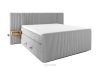 LILIUM PRO Boxspringbett mit LED-Nachttischen Doppelzimmer hart 160 cm Doppelmatratze + HR-Topper Cordstoff hellgrau hellgrau - Foto 1