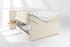 LILIUM PRO Boxspringbett mit LED-Nachttischen Doppelzimmer hart 160 cm Doppelmatratze + HR-Topper Cordstoff weiß/ecru weiß/ecru - Foto 9