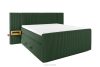 LILIUM PRO Boxspringbett mit LED-Nachttischen Doppelzimmer hart 160 cm Doppelmatratze + HR-Topper Cordstoff dunkelgrün dunkelgrün - Foto 1