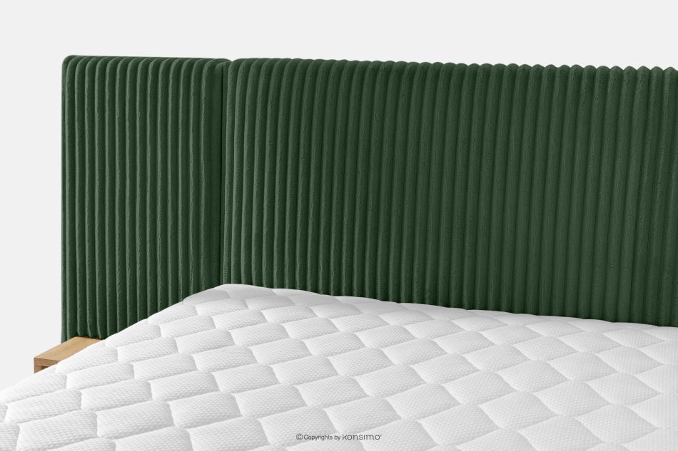 LILIUM PRO Boxspringbett mit LED-Nachttischen Doppelzimmer hart 160 cm Doppelmatratze + HR-Topper Cordstoff dunkelgrün dunkelgrün - Foto 10