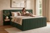 LILIUM PRO Boxspringbett mit LED-Nachttischen Doppelzimmer hart 160 cm Doppelmatratze + HR-Topper Cordstoff dunkelgrün dunkelgrün - Foto 23