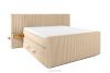 LILIUM PRO Boxspringbett mit LED-Nachttischen Doppelzimmer hart 160 cm Doppelmatratze + HR-Topper Cordstoff in Sand sandfarben - Foto 1