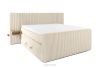 LILIUM PRO Boxspringbett mit LED-Nachttischen Doppelzimmer hart 160 cm Doppelmatratze + HR-Topper Cordstoff beige beige - Foto 3