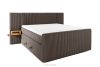 LILIUM PRO Boxspringbett mit LED-Nachttischen Doppelzimmer hart 160 cm Doppelmatratze + HR-Topper Cordstoff in Braun braun - Foto 1