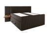 LILIUM PRO Boxspringbett mit LED-Nachttischen Doppelzimmer hart 160 cm Doppelmatratze + HR-Topper Cordstoff dunkelbraun dunkelbraun - Foto 4